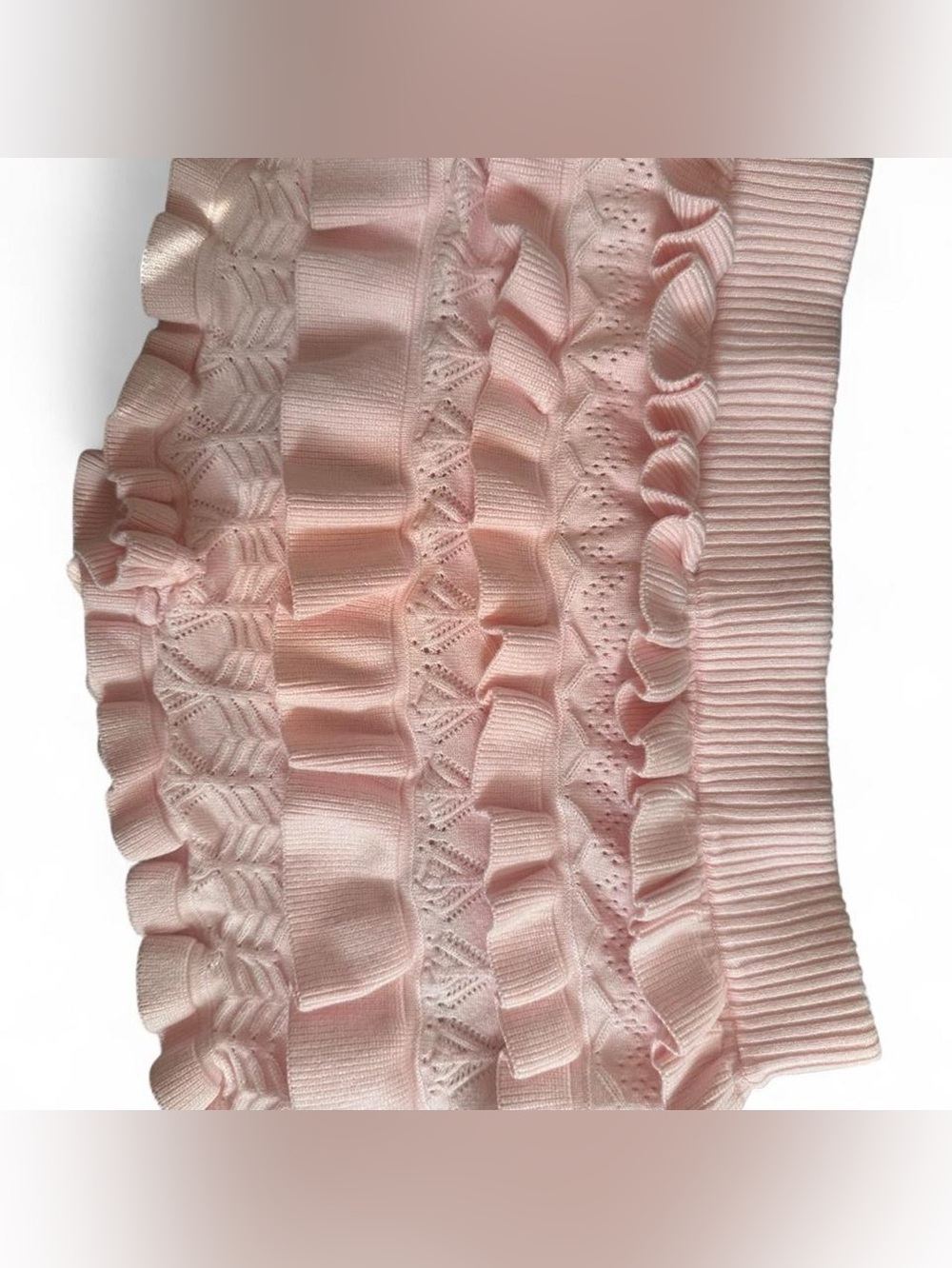 Edikted Knit Ruffle Shorts Pink Size M/L